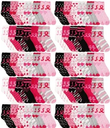 thumbnail interactive-video image 1 of 24 Pairs Pink Breast Cancer Awareness Socks Bulk 1 of 11