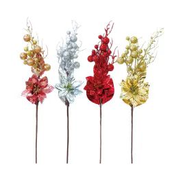 72 Pieces Xmas Stem Astd - Christmas Decorations