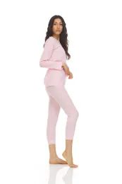24 of Yacht & Smith Womens Cotton Thermal Underwear Set Pink Size xl