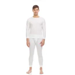 Yacht And Smith Mens Thermal Underwear Set In White Size Xlarge