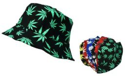 12 Bulk Marijuana Bucket Hat Assorted Colors Cotton