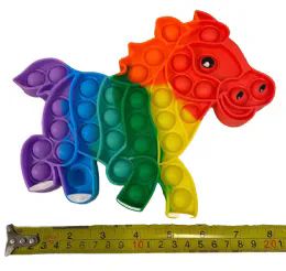 24 Wholesale Rainbow Horse Pop Toys