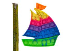 24 Wholesale Rainbow Sail Boat Pop Toys