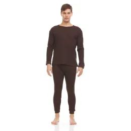 6 Sets Yacht & Smith Mens Cotton Thermal Underwear Set Brown Size xl - Mens Thermals