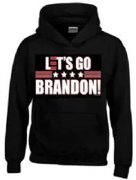 12 Units of Let's Go Brandon Black Hoodies Assorted Sizes - Mens Sweat Shirt
