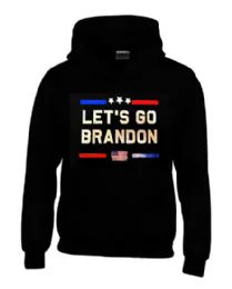 12 Units of Black Hoodie Usa Flag Let's Go Brandon - Mens Sweat Shirt