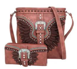 2 Wholesale Montana West Crossbody And Wallet Brown