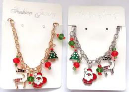 120 Wholesale Christmas Santa Claus Fashion Bracelet Silver And Gold