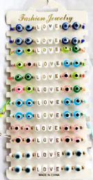 120 Bulk Evil Eye Bracelet With Love Letter Assorted