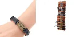 120 Pieces Metal Sign Turtle Faux Leather Bracelet Assorted - Bracelets