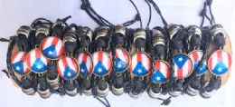 120 Pieces Puerto Rico Faux Leather Bracelet - Bracelets