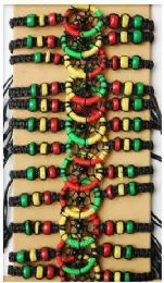 72 Wholesale Rasta Color Dream Catcher Bracelet