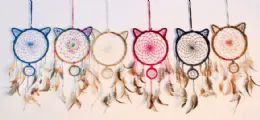 12 Wholesale Handmade Cat Design Dream Catchers