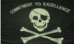24 Bulk Jolly Roger Flag 3x5 Commitment To Excellence