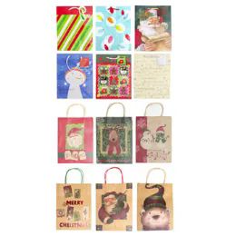 100 of Gift Bag Paper Christmas Asst