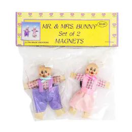 144 Pieces Wicker Bunny Magnet S/2 Mr/mrs - Displays & Fixtures