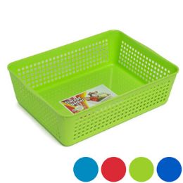 48 Pieces Storage Basket Rectangular Slotted 4 Colors In Pdq 12 X 8.66 X 3.44 #glory 103 - Storage & Organization