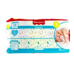 12 Bulk Diapers 12ct Fisher Price Size 5