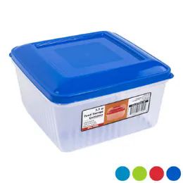 48 Wholesale Food Storage Cont Sq 4.75 Inch 3.5qt Dome Top 4 Colors In Pdq