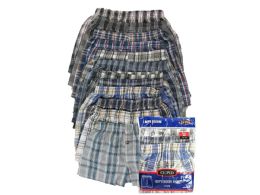 60 Wholesale Boys Woven Boxer Short With Button Size L