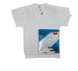 72 of Men's Cotton V-Neck White T-Shirt Size S