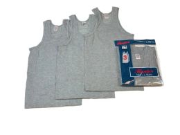 72 Wholesale Mens Cotton A Shirt Undershirt Solid Gray Size L