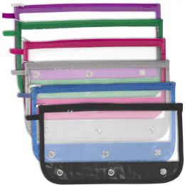 24 of 3 Ring Binder Dome Pencil Case - 6 Color Assortment