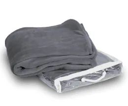 20 Wholesale Micro Plush Fleece Coral Blanket In Gray Color