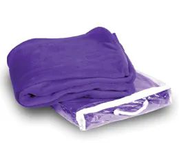 20 Wholesale Micro Plush Fleece Coral Blanket In Purple Color