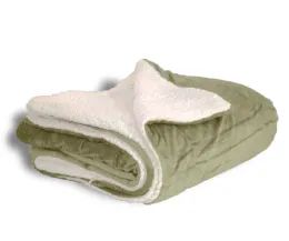10 Wholesale Micro Mink Sherpa Blanket In Sage