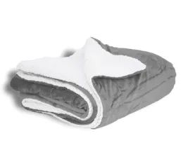 10 Wholesale Micro Mink Sherpa Blanket In Gray