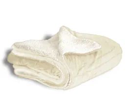 10 Pieces Micro Mink Sherpa Blanket In Cream - Fleece & Sherpa Blankets