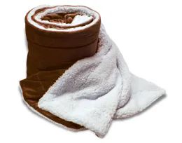 8 Units of Oversized Micro Mink Sherpa Blanket In Chocolate - Fleece & Sherpa Blankets