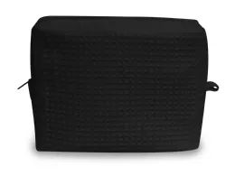 12 Wholesale Waffle Weave Cotton Spa Bag In Black
