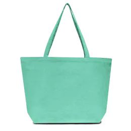 12 Bulk Premium 12 Ounce Pigment Dyed Cotton Canvas Boat Tote In Seaglass Green
