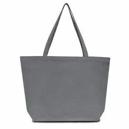 12 Wholesale Premium 12 Ounce Pigment Dyed Cotton Canvas Boat Tote In Grey
