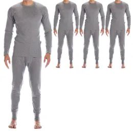 3 Pack Yacht And Smith Men's Thermal Underwear Set In Gray Size Large
