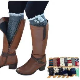 144 Pieces Over Stock Mix & Match Boot Cuffs - Socks & Hosiery