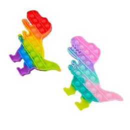 72 Wholesale Push Pop Fidget Toy T-Rex 7.5"x5"