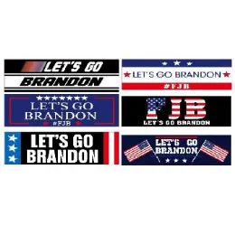 288 Pieces 3"x10" Let's Go Brandon Bumper Stickers - Flag