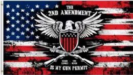 72 Wholesale 3'x5' Flag: The 2nd Amendment Is My Gun Permit