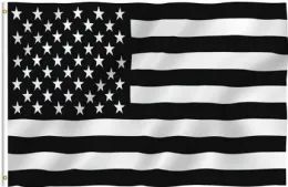 72 Bulk 3'x5' Black & White American Flag