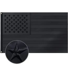 20 Pieces 3'x5' Embroidered American Flag [all Black] - Flag