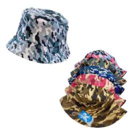 72 Pieces Bucket Hat [child's Colorful Camo] - Hats With Sayings