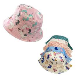 72 Pieces Bucket Hat [girls Assorted PrintS-Childs] - Hats With Sayings