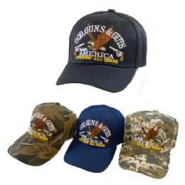 48 Pieces God Gun & Guts Made America Hat [eagle/guns] - Hats With Sayings