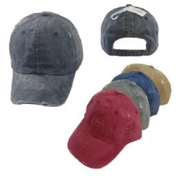 48 Wholesale Denim Washed Hat [distressed]