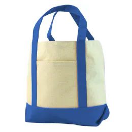 48 Pieces 9 Ounce Cotton Seaside Canvas Tote In Royal - Tote Bags & Slings