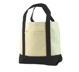 48 Wholesale 9 Ounce Cotton Seaside Canvas Tote In Black