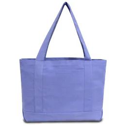 24 Wholesale Premium 12 Ounce Pigment Dyed Cotton Canvas With Gusseted Bottom In Periwinkle